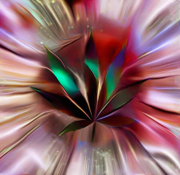 Abstract Poster featuring the digital art Vivid marijuana leaf by Bruce Rolff