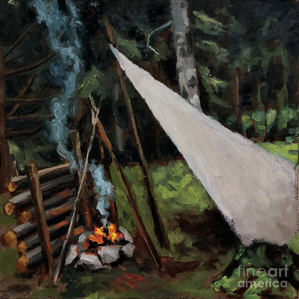 Campfire Poster featuring the painting Wilderness Painting Adventure Ep 45 by Ric Nagualero