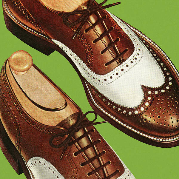 Campy Poster featuring the drawing Wingtip Shoes by CSA Images