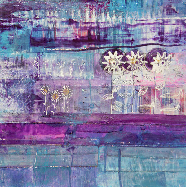 Snow Poster featuring the mixed media Winter Blues 2 by Julia Malakoff