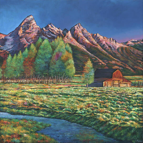 Landscape Art Poster featuring the painting Wyoming by Johnathan Harris