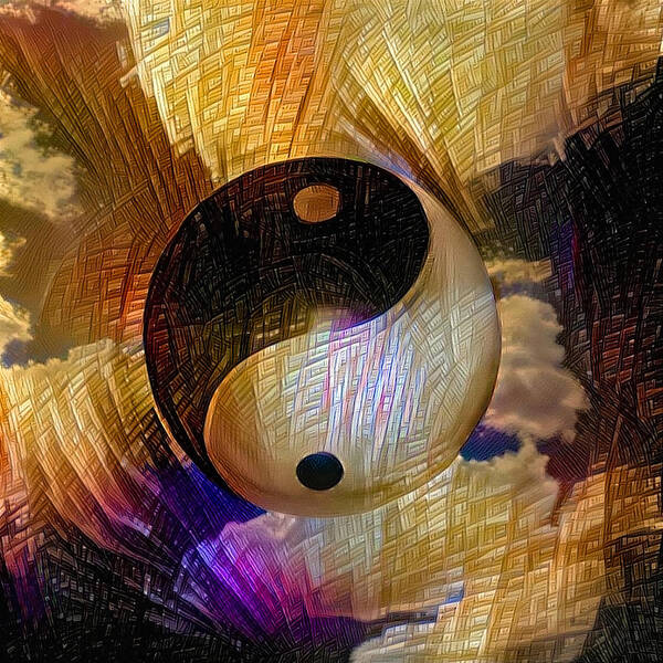 Abstract Poster featuring the digital art Yin Yang by Bruce Rolff