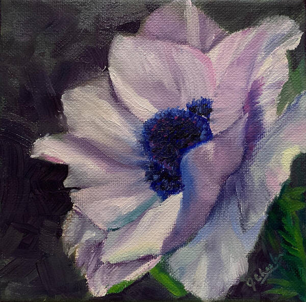 Anemone Poster featuring the painting Basking in Sunshine #2 by Jan Chesler