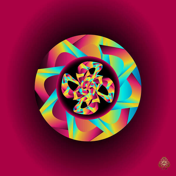 Abstract Graphic Mandala Poster featuring the digital art Circumplexical No 4109 #1 by Alan Bennington