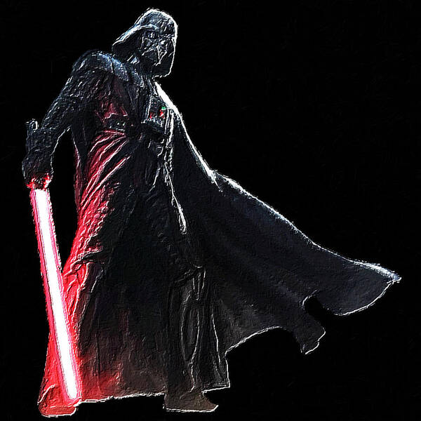 Darth Vader Poster featuring the painting Darth Vader Star Wars by Tony Rubino