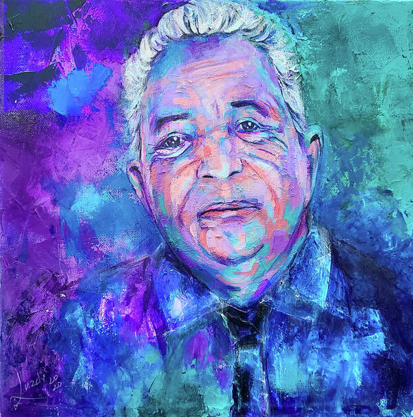 Bold Portrait Painting Poster featuring the painting Dear Old Man #1 by Luzdy Rivera