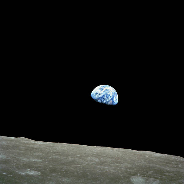 Nasa Poster featuring the photograph Earthrise #1 by Nasa