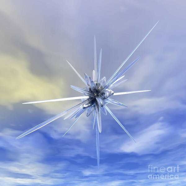 Glass Poster featuring the digital art Glass Star #1 by Phil Perkins