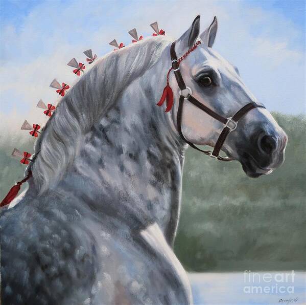 Percheron Poster featuring the painting The Look #2 by Janet Crawford