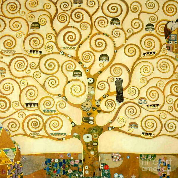 Tree Of Life Detail Poster featuring the painting Tree of life detail #1 by Gustav Klimt