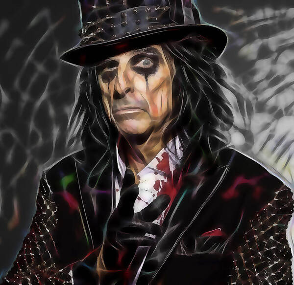 Alice Cooper Poster featuring the mixed media Alice Cooper Collection #12 by Marvin Blaine