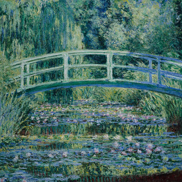 Impressionism Poster featuring the painting Water Lilies and Japanese Bridge by Claude Monet by Mango Art