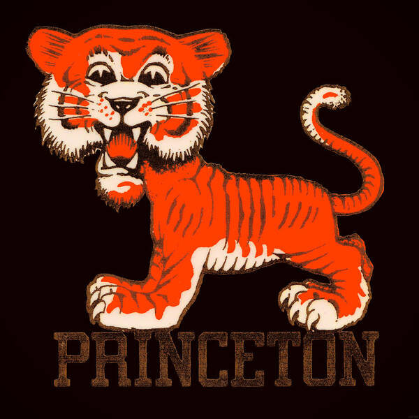 Princeton Poster featuring the mixed media 1955 Princeton Tigers Art by Row One Brand
