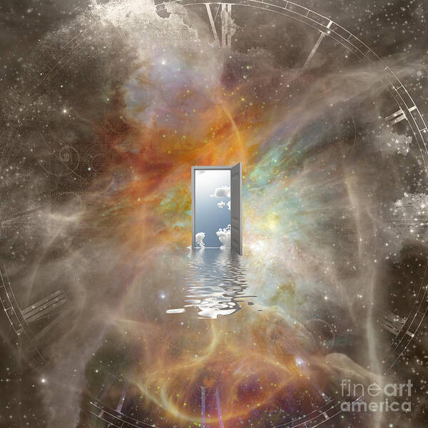 Abstract Poster featuring the digital art Door to another world #2 by Bruce Rolff