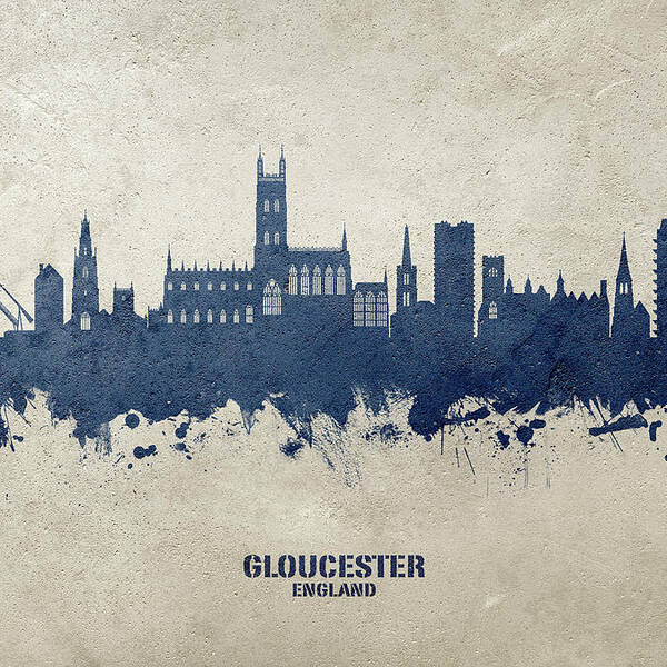 Gloucester Poster featuring the photograph Gloucester England Skyline #20 by Michael Tompsett