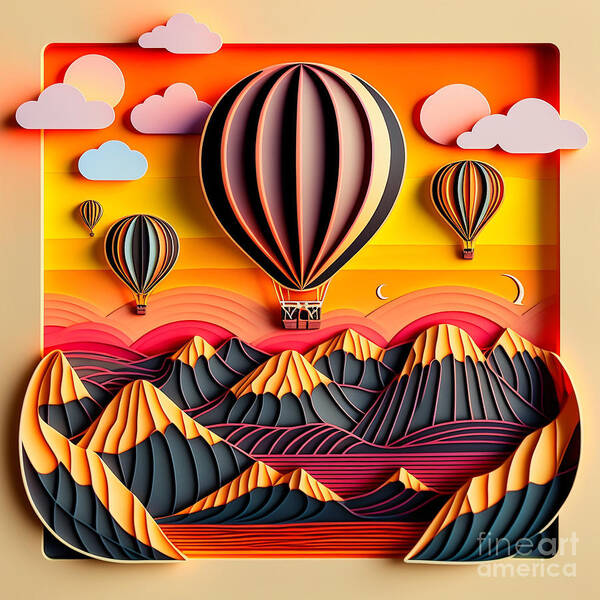 Balloons Poster featuring the digital art Balloons by Jay Schankman