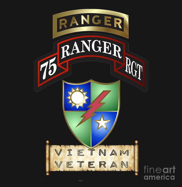 75th Poster featuring the digital art 75 Ranger Rgt Vietnam by Bill Richards