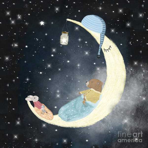 Nursery Art Poster featuring the painting A Little Bedtime by Bri Buckley