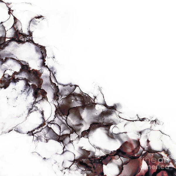 Ink Poster featuring the photograph Abstract alcohol in background in smokey black, red and rust tones by Jane Rix