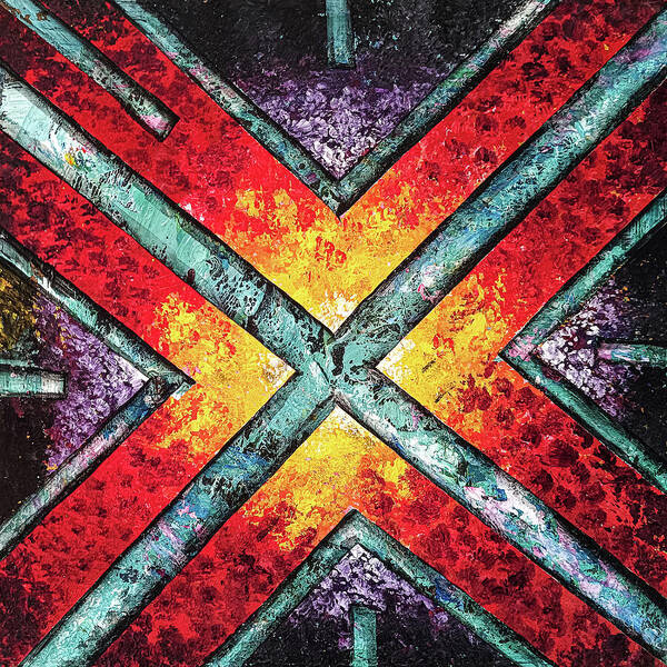 Abstract Art Poster featuring the painting Abstract painting The X Factor by Asp Arts