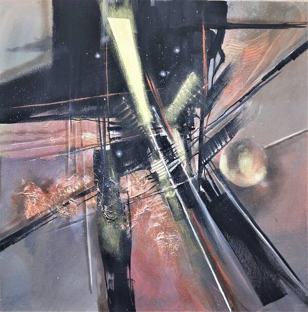  Abstract Poster featuring the painting Acrophobia by Tom Shropshire