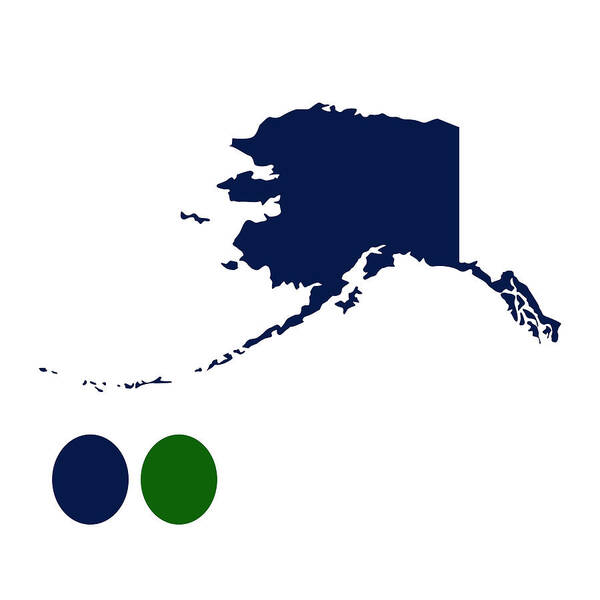 Alaska Map Poster featuring the digital art Alaska Map USA by Bob Pardue