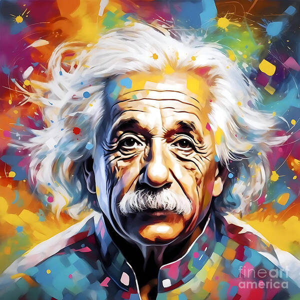 Albert Einstein Poster featuring the painting Albert Einstein Painting by Mark Ashkenazi