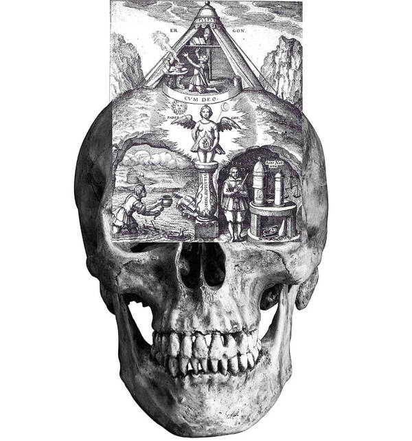 Alchemy Poster featuring the digital art Alchemical Skull by Trevor Grassi
