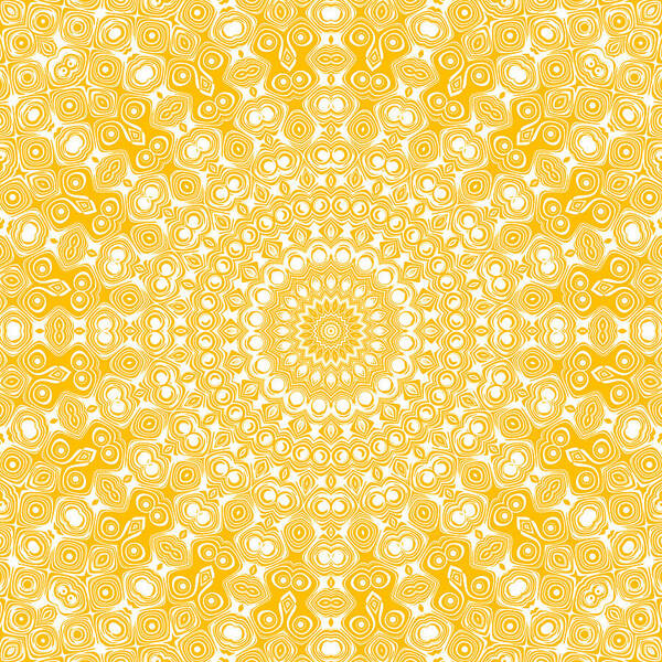 Amber Poster featuring the digital art Amber on White Mandala Kaleidoscope Medallion Flower by Mercury McCutcheon