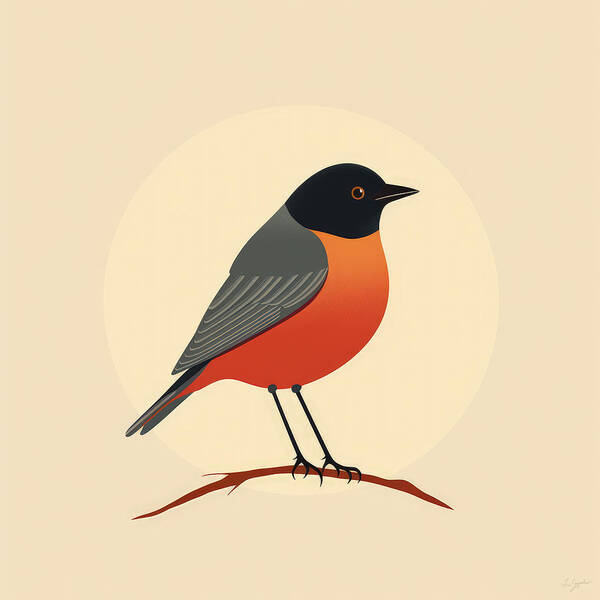American Robin Poster featuring the painting American Robin by Lourry Legarde
