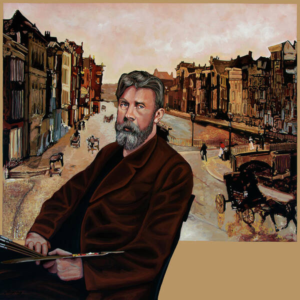 George Hendrik Breitner Poster featuring the painting Amsterdam by Breitner Painting by Paul Meijering