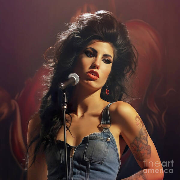 Amy Winehouse Poster featuring the digital art Amy Winehouse by Mark Ashkenazi