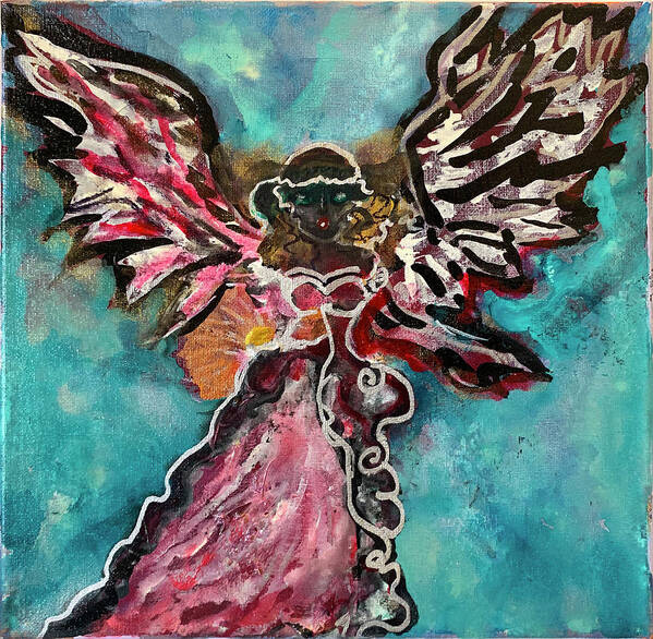 Angel Poster featuring the painting Angel, Goddess by Leslie Porter