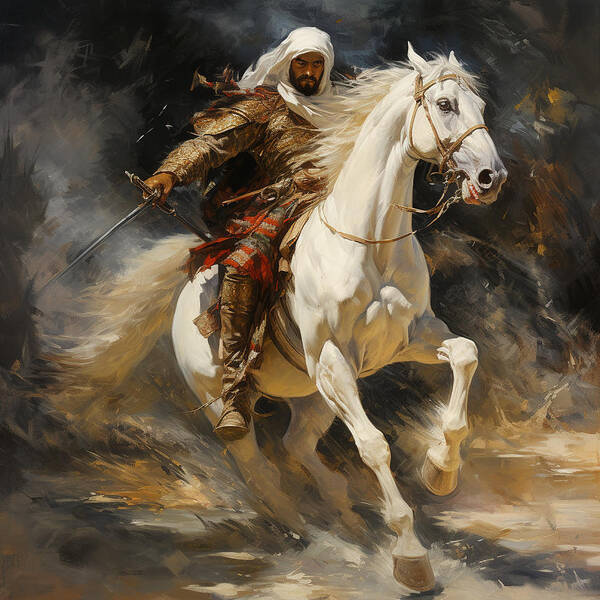 Arabian Warrior Poster featuring the digital art Arabian Warrior by Carlos Diaz