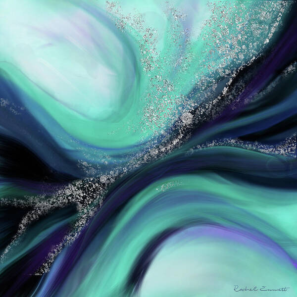 Abstract Poster featuring the painting Arctic Azure I by Rachel Emmett