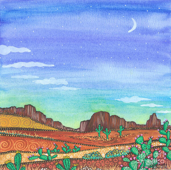 Arizona Landscape Poster featuring the painting Arizona Glow by Tanielle Childers