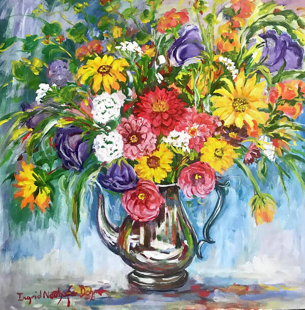 Flowers Poster featuring the painting Arrangement by Ingrid Dohm