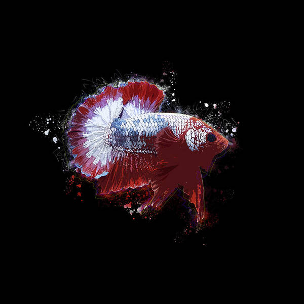 Artistic Poster featuring the digital art Artistic FCCP Betta Fish by Sambel Pedes