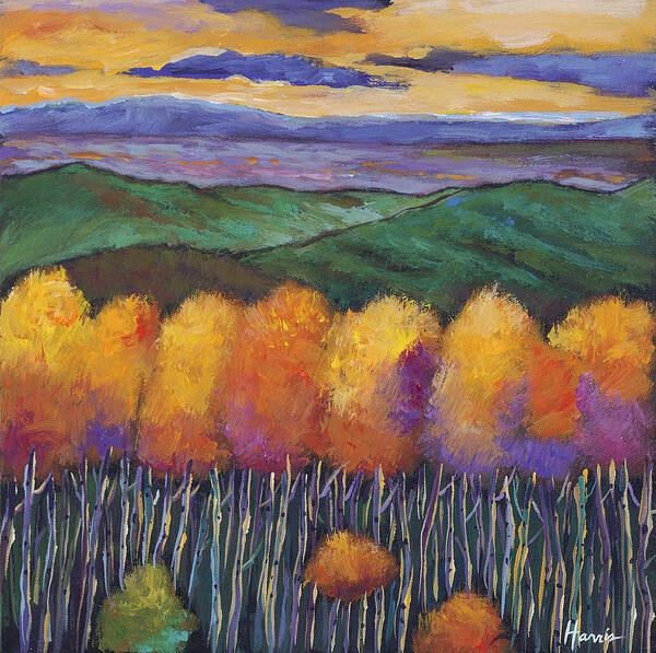 Landscape Poster featuring the painting Aspen Nightfall by Johnathan Harris