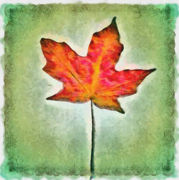 Leaf Poster featuring the mixed media Autumn Leaf by Christopher Reed