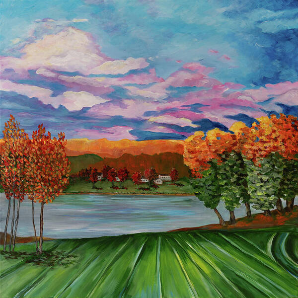 Fall Poster featuring the painting Autumn Vista by Evelyn Fiorenza