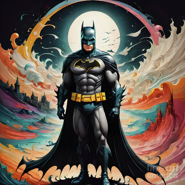 Marvel Poster featuring the digital art Batman 3 by DSE Graphics