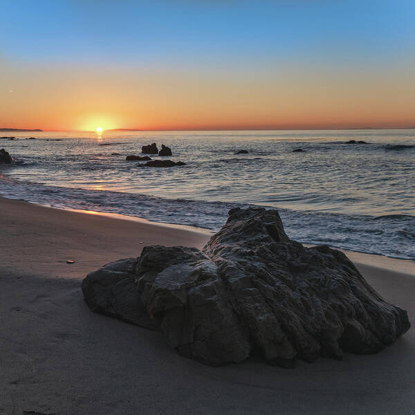 Leo Carrillo Poster featuring the photograph Beach Rock at Sunrise by Matthew DeGrushe