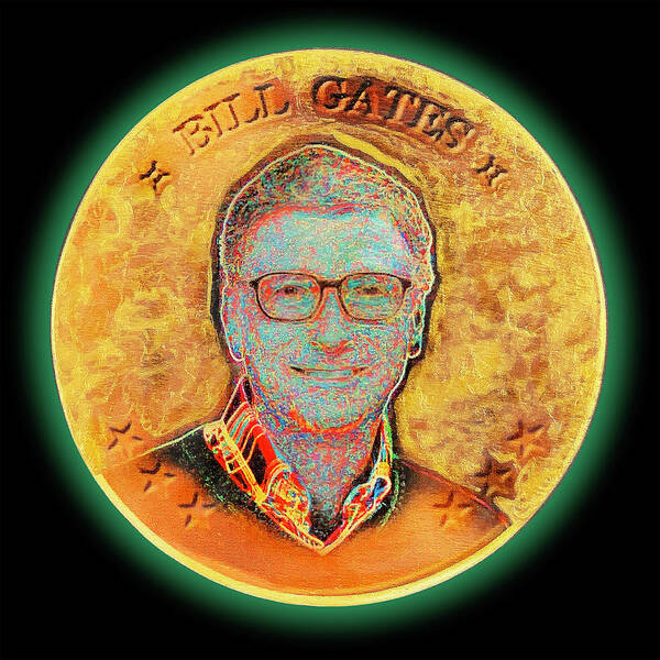 Wunderle Poster featuring the mixed media Bill Gates by Wunderle