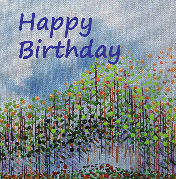 Birthday Poster featuring the painting Birthday forest calm by Corinne Carroll