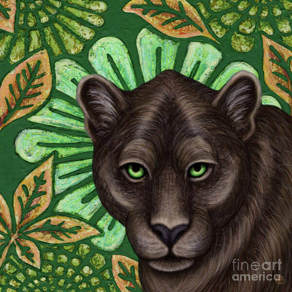 Black Panther Poster featuring the painting Black Panther Botanical by Amy E Fraser