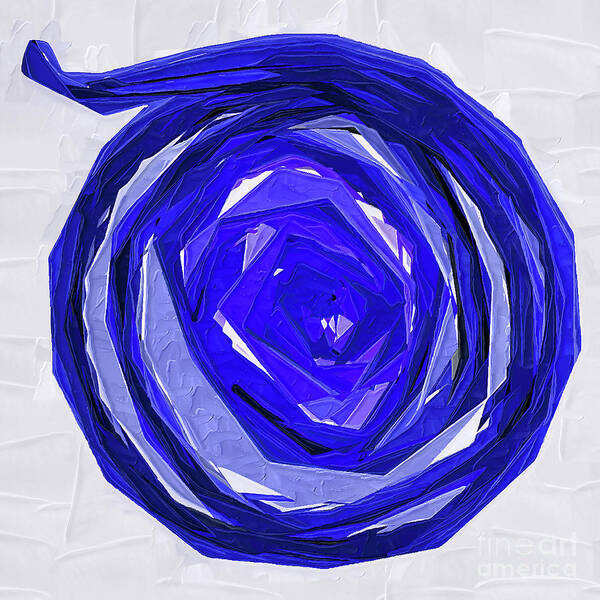 Abstract Poster featuring the digital art Blue Circle by Kirt Tisdale