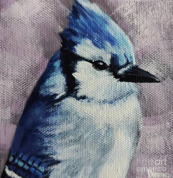 Bluejay Poster featuring the painting Bluejay by Lisa Dionne