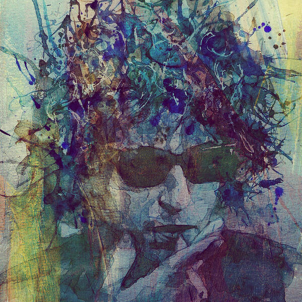 Bob Dylan Poster featuring the painting Bob Dylan @21 New Series by Paul Lovering