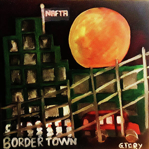 Border Poster featuring the painting Border Town by Gabby Tary